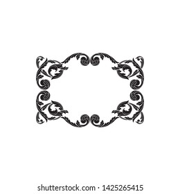 Baroque ornament with filigree in vector format for design frame, pattern. Vintage victorian or damask floral element.