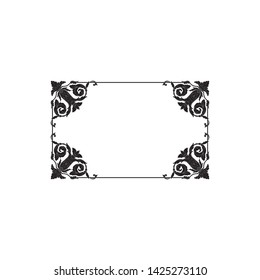 Baroque ornament with filigree in vector format for design frame, pattern. Vintage victorian or damask floral element.