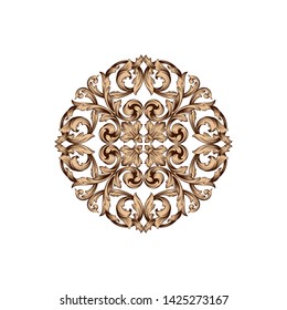 Baroque ornament with filigree in vector format for design frame, pattern. Vintage victorian or damask floral element.