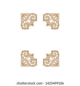 Baroque ornament with filigree in vector format for design frame, pattern. Vintage victorian or damask floral element. 