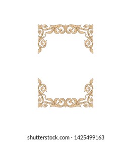 Baroque ornament with filigree in vector format for design frame, pattern. Vintage victorian or damask floral element.