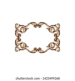 Baroque ornament with filigree in vector format for design frame, pattern. Vintage victorian or damask floral element.