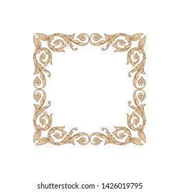 Baroque ornament with filigree in vector format for design frame, pattern. Vintage victorian or damask floral element.