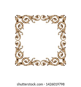 Baroque ornament with filigree in vector format for design frame, pattern. Vintage victorian or damask floral element.