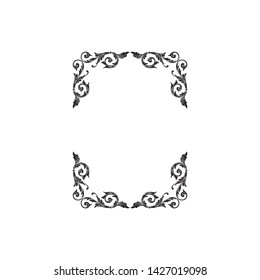Baroque ornament with filigree in vector format for design frame, pattern. Vintage victorian or damask floral element.