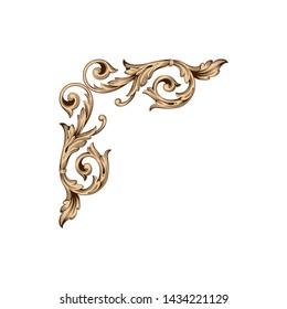 Baroque ornament with filigree in vector format for design frame, pattern. Vintage victorian or damask floral element.