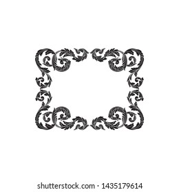 Baroque ornament with filigree in vector format for design frame, pattern. Vintage victorian or damask floral element.