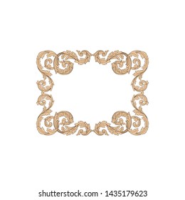 Baroque ornament with filigree in vector format for design frame, pattern. Vintage victorian or damask floral element.