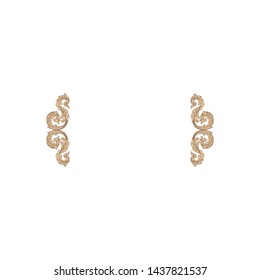 Baroque ornament with filigree in vector format for design frame, pattern. Vintage victorian or damask floral element.