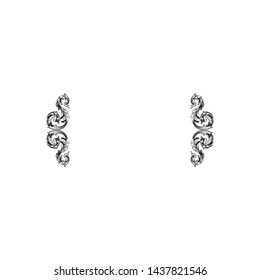 Baroque ornament with filigree in vector format for design frame, pattern. Vintage victorian or damask floral element.
