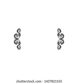 Baroque ornament with filigree in vector format for design frame, pattern. Vintage victorian or damask floral element.