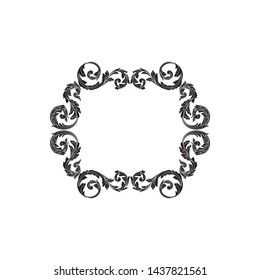 Baroque ornament with filigree in vector format for design frame, pattern. Vintage victorian or damask floral element.