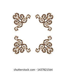 Baroque ornament with filigree in vector format for design frame, pattern. Vintage victorian or damask floral element.