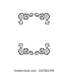 Baroque ornament with filigree in vector format for design frame, pattern. Vintage victorian or damask floral element.