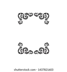Baroque ornament with filigree in vector format for design frame, pattern. Vintage victorian or damask floral element.
