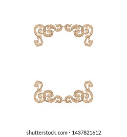 Baroque ornament with filigree in vector format for design frame, pattern. Vintage victorian or damask floral element.