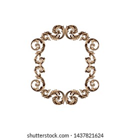Baroque ornament with filigree in vector format for design frame, pattern. Vintage victorian or damask floral element.
