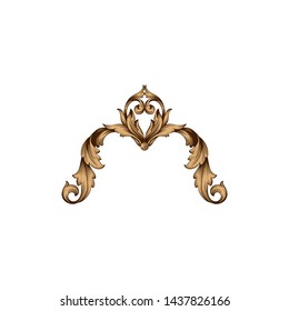 Baroque ornament with filigree in vector format for design frame, pattern. Vintage victorian or damask floral element.