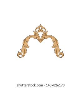 Baroque ornament with filigree in vector format for design frame, pattern. Vintage victorian or damask floral element.