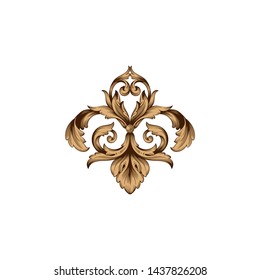 Baroque ornament with filigree in vector format for design frame, pattern. Vintage victorian or damask floral element.
