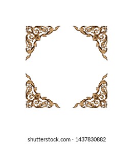 Baroque ornament with filigree in vector format for design frame, pattern. Vintage victorian or damask floral element.