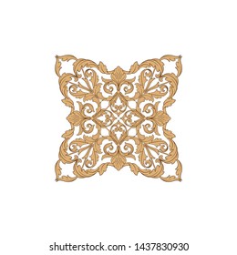 Baroque ornament with filigree in vector format for design frame, pattern. Vintage victorian or damask floral element.