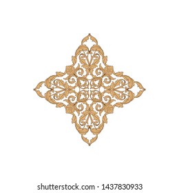 Baroque ornament with filigree in vector format for design frame, pattern. Vintage victorian or damask floral element.