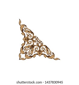 Baroque ornament with filigree in vector format for design frame, pattern. Vintage victorian or damask floral element.