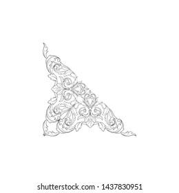 Baroque ornament with filigree in vector format for design frame, pattern. Vintage victorian or damask floral element.