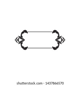 Baroque ornament with filigree in vector format for design frame, pattern. Vintage victorian or damask floral element. 