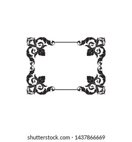 Baroque ornament with filigree in vector format for design frame, pattern. Vintage victorian or damask floral element. 