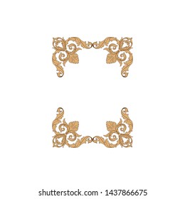 Baroque ornament with filigree in vector format for design frame, pattern. Vintage victorian or damask floral element. 
