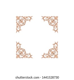 Baroque ornament with filigree in vector format for design frame, pattern. Vintage hand drawn victorian or damask floral element. Black and white engraved ink art.