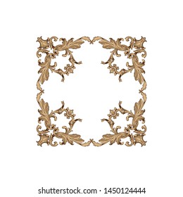 Baroque ornament with filigree in vector format for design frame, pattern. Vintage hand drawn victorian or damask floral element. 
