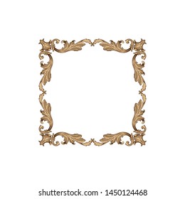 Baroque ornament with filigree in vector format for design frame, pattern. Vintage hand drawn victorian or damask floral element. 