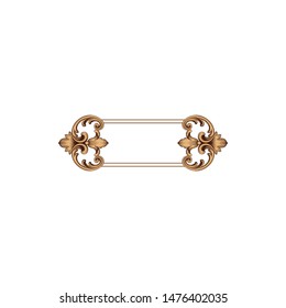 Baroque ornament with filigree in vector format for design frame, pattern. Vintage hand drawn victorian or damask floral element. Black and white engraved ink art. 