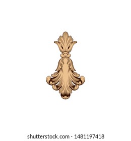 Baroque ornament with filigree in vector format for design frame, pattern. Vintage hand drawn victorian or damask floral element. Black and white engraved ink art. 