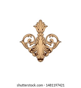 Baroque ornament with filigree in vector format for design frame, pattern. Vintage hand drawn victorian or damask floral element. Black and white engraved ink art. 