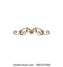 Baroque ornament with filigree in vector format for design frame, pattern. Vintage hand drawn victorian or damask floral element. Black and white engraved ink art. 