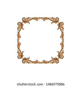 Baroque ornament with filigree in vector format for design frame, pattern. Vintage hand drawn victorian or damask floral element. Black and white engraved ink art. 