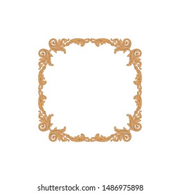 Baroque ornament with filigree in vector format for design frame, pattern. Vintage hand drawn victorian or damask floral element. Black and white engraved ink art. 