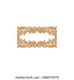 Baroque ornament with filigree in vector format for design frame, pattern. Vintage hand drawn victorian or damask floral element. Black and white engraved ink art. 