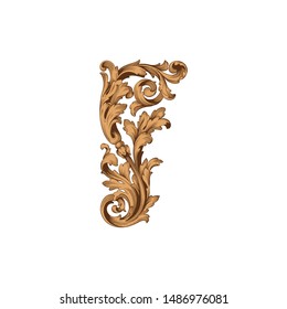Ornamento barroco con filigrana en formato de Vector para el marco de diseño, patrón. Antiguas dibujado a mano victoriano o damasco elemento floral. Arte de tinta grabada en blanco y negro. 