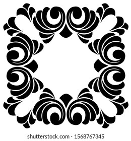 Baroque ornament with filigree in vector format for design frame, pattern. Vintage victorian or damask floral element