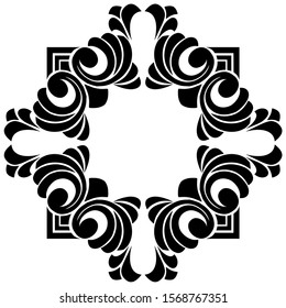 Baroque ornament with filigree in vector format for design frame, pattern. Vintage victorian or damask floral element