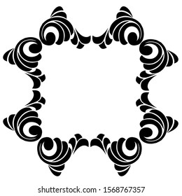 Baroque ornament with filigree in vector format for design frame, pattern. Vintage victorian or damask floral element