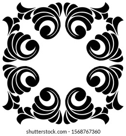 Baroque ornament with filigree in vector format for design frame, pattern. Vintage victorian or damask floral element