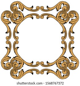 Baroque ornament with filigree in vector format for design frame, pattern. Vintage victorian or damask floral element