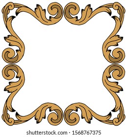Baroque ornament with filigree in vector format for design frame, pattern. Vintage victorian or damask floral element