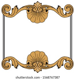 Baroque ornament with filigree in vector format for design frame, pattern. Vintage victorian or damask floral element